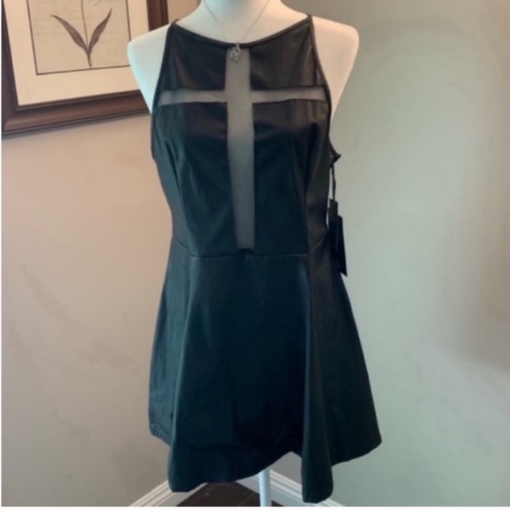 UNIF The Well Black Faux Leather Dress